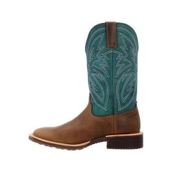 Rocky Boots: Men's RKW0406 Teal Soft Toe 12" Tall Oaks Western Pull On Boot -Work Shoes Store rkw0406 4edit