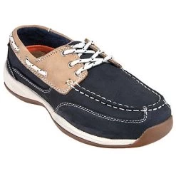 Rockport Works Shoes: Women's RK670 Steel Toe Navy ESD Boat Shoes -Work Shoes Store rockport rk670 p 01