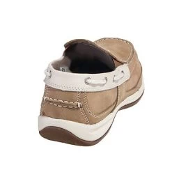 Rockport Works Shoes: Women's RK673 Tan Steel Toe ESD Slip-On Boat Shoes