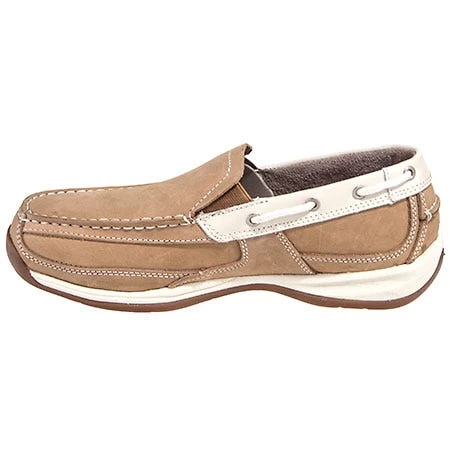 Rockport Works Shoes: Women's RK673 Tan Steel Toe ESD Slip-On Boat Shoes 5 Rockport Works Shoes: Women's RK673 Tan Steel Toe ESD Slip-On Boat Shoes - Image 3