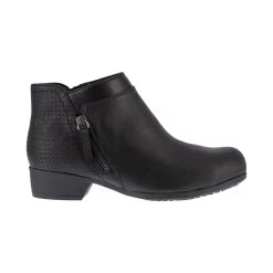 Rockport Works Boots: Women's RK751 Black Carly Alloy Toe Slip Resistant Side Zip Work Boot -Work Shoes Store rockport rk751 carly 01