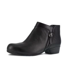 Rockport Works Boots: Women's RK751 Black Carly Alloy Toe Slip Resistant Side Zip Work Boot -Work Shoes Store rockport rk751 carly 02