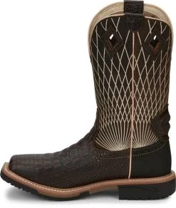 Justin Boots: Men's SE4833 Brown Composite Square Toe Derrickman Cowboy Work Boot -Work Shoes Store se4833 617x563 instep