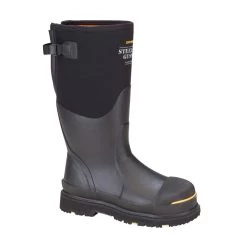 DryShod Boots: Men's STG-UH-BK Black Steel Toe Adjustable Gusset Work Boot