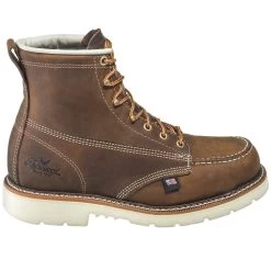 Thorogood Boots: Men's 804-4375 Brown 6-Inch USA-Made Moc EH Steel Toe Work Boots -Work Shoes Store thorogood 804 4375 o 01