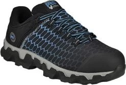 Timberland Pro Shoes: Men's A1HRU Black Blue PowerTrain Sport ESD Alloy Toe Athletic Work Shoes