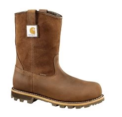 Carhartt Boots: Men's CMP1453 Brown Carbon Nano Toe Waterproof Slip Resistant Wellington Work Boot -Work Shoes Store tlx2tyeg