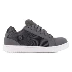 Volcom Shoes: Men's VM30592 Dark Grey Charcoal Grey Composite Toe Stone Op Art EH Skate Inspired Work Shoe -Work Shoes Store volcom vm30592 stone op art 01