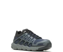 Wolverine Shoes: Men's W211176 Navy Composite Toe Rev DuraShocks Work Shoe