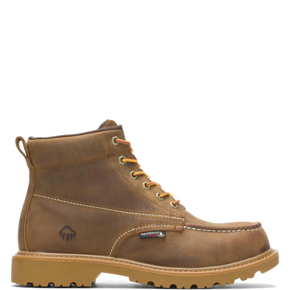 Wolverine Boots: Men's W221049 Tan Steel Toe Floorhand Moc Toe Waterproof Work Boot 5 Wolverine Boots: Men's W221049 Tan Steel Toe Floorhand Moc Toe Waterproof Work Boot - Image 3
