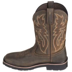 Wolverine Boots: Men's 10704 Dark Brown Rancher Slip Resistant Pull On Boots -Work Shoes Store wolverine 10702 i 01 1